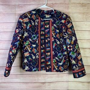Vera Bradley VTG Quilted Button Up Jacket Small